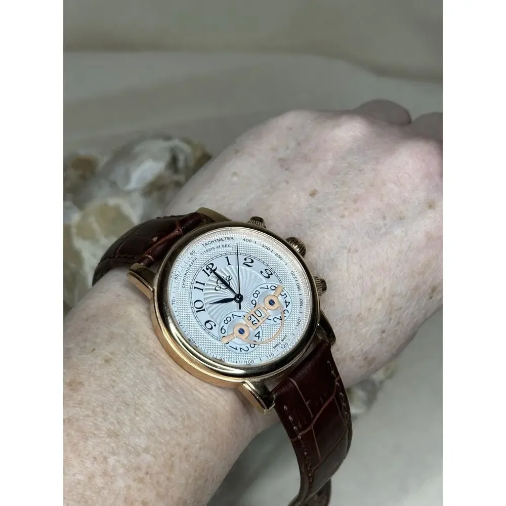 GV2 Gevril Montreux 8103 Swiss Chronograph Rose Gold Ltd Ed #058/500 Men Watch
